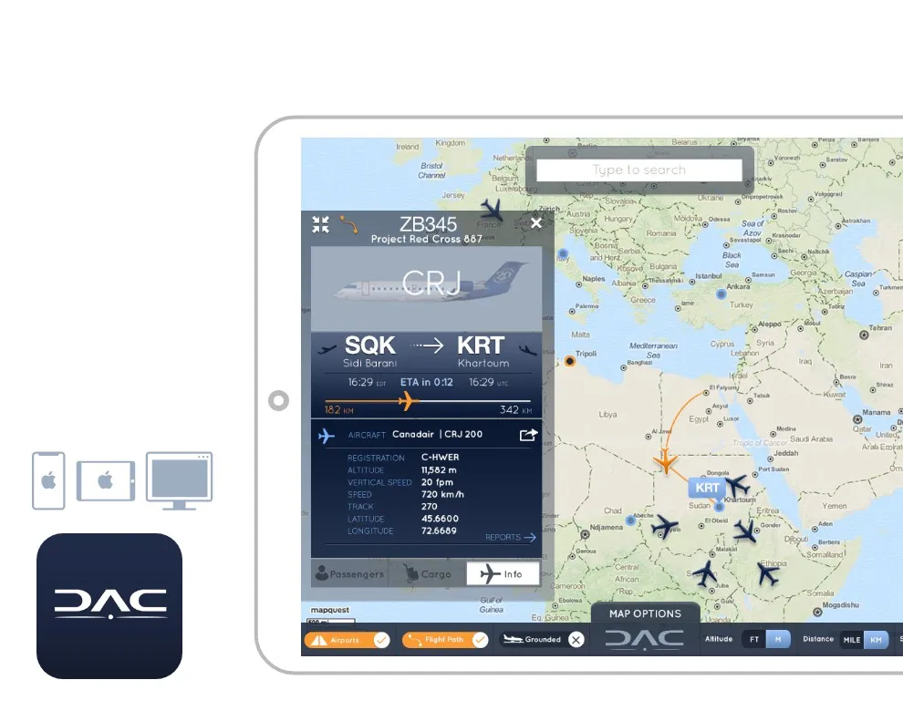 DAC Aviation iPad application
