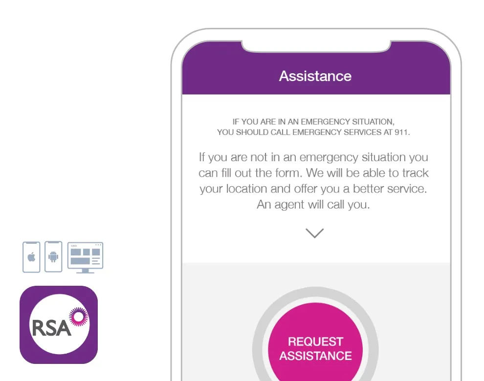 RSA roadside assistance mobile application